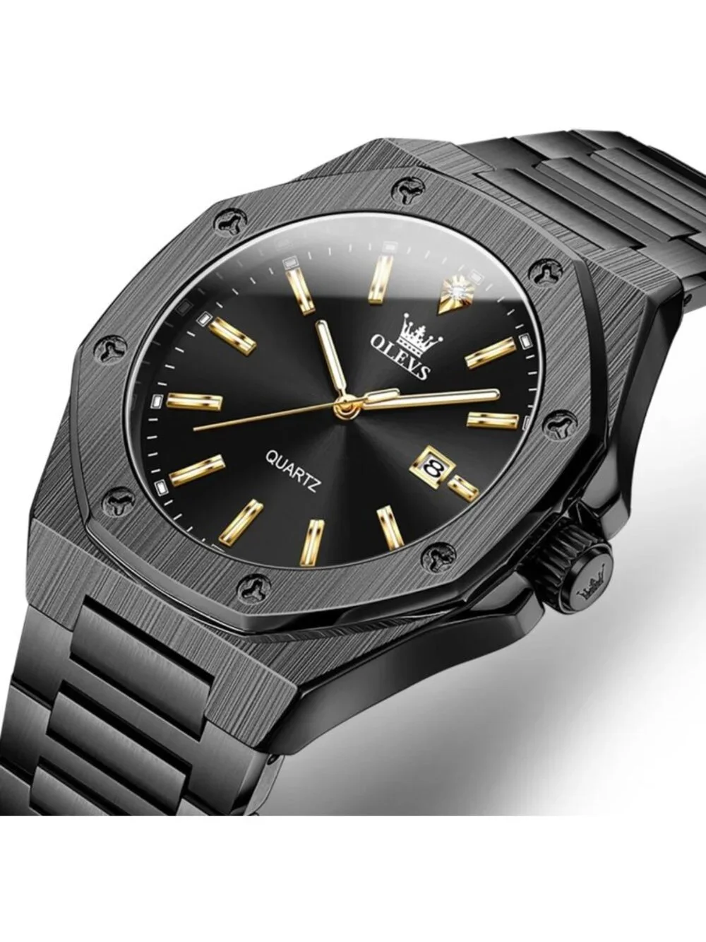 Luxury Octagonal Men's Dress Watch - Stainless Steel, Quartz Analog, Luminous